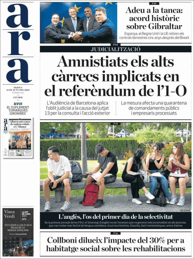 Portada de Ara (Spain)