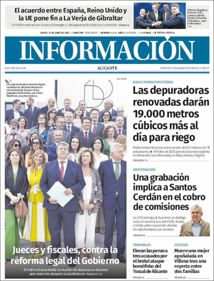 Portada de Diario Información (Espagne)