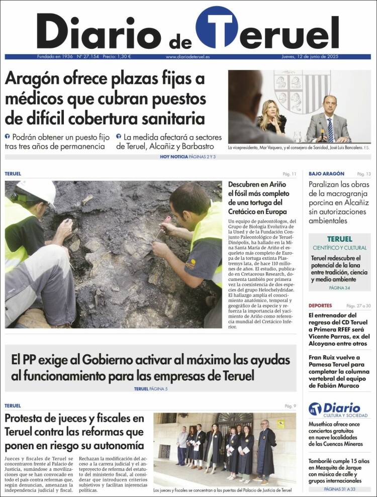 Portada de Diario de Teruel (España)