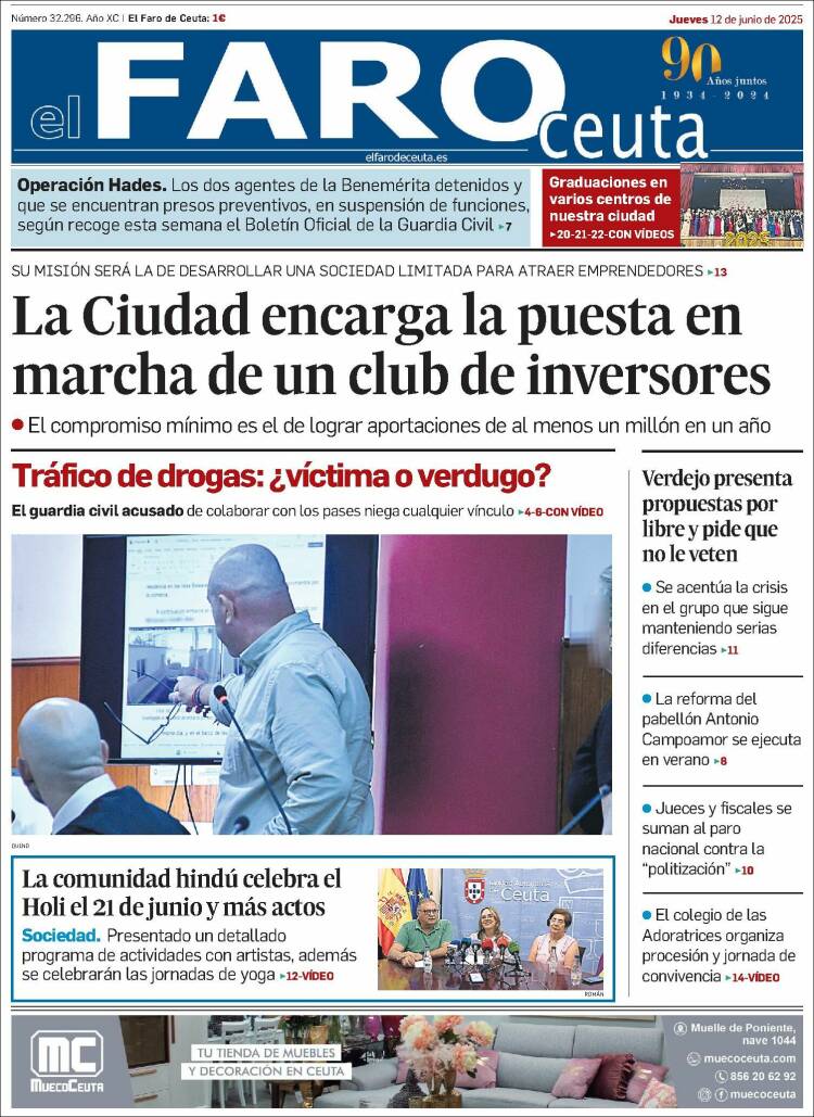 Portada de El Faro de Ceuta (España)