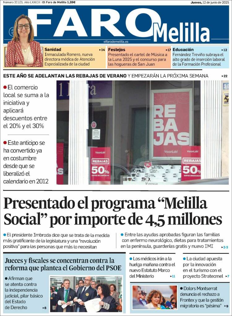 Portada de El Faro de Melilla (España)