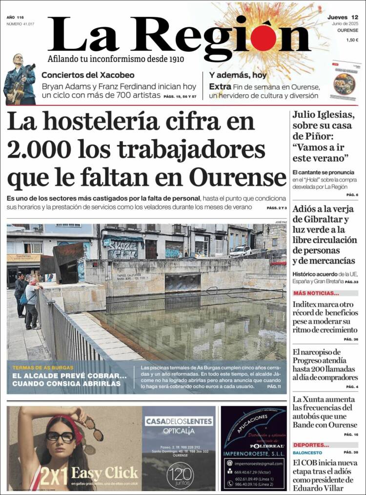 Portada de La Región de Ourense (Spain)