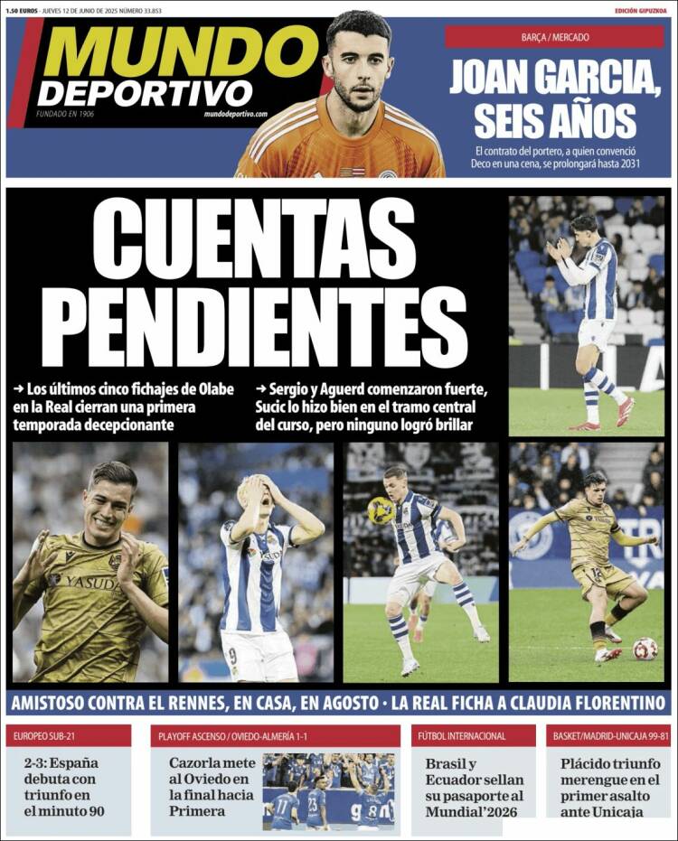 Portada de Mundo Deportivo Gipuzkoa (España)