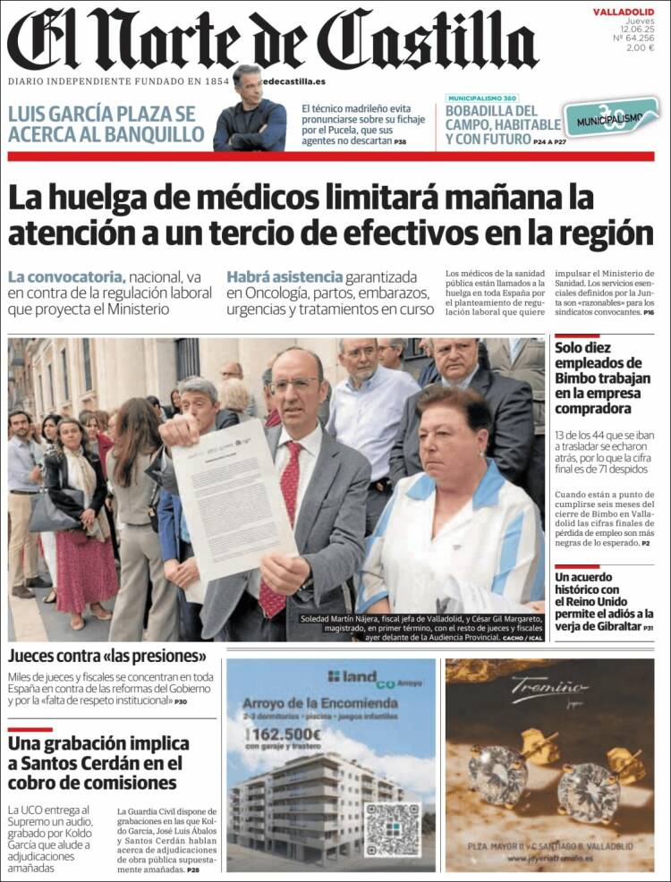 Portada de Norte de Castilla - Valladolid (España)