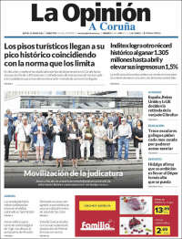 Portada de La Opinión de A Coruña (España)