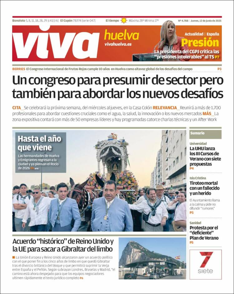 Portada de Viva Huelva (España)