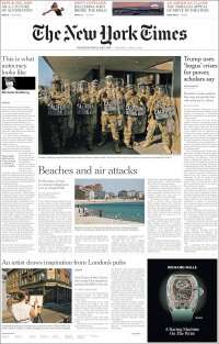 Portada de International New York Times (Europa)