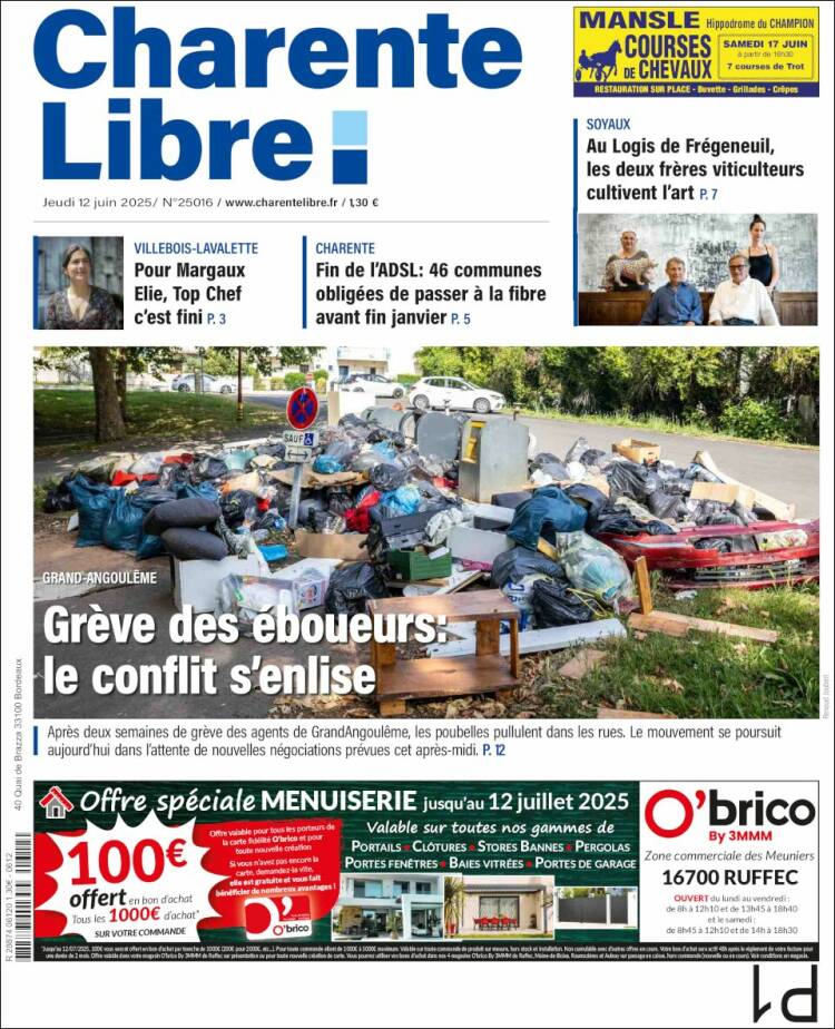 Portada de Charente Libre (Francia)