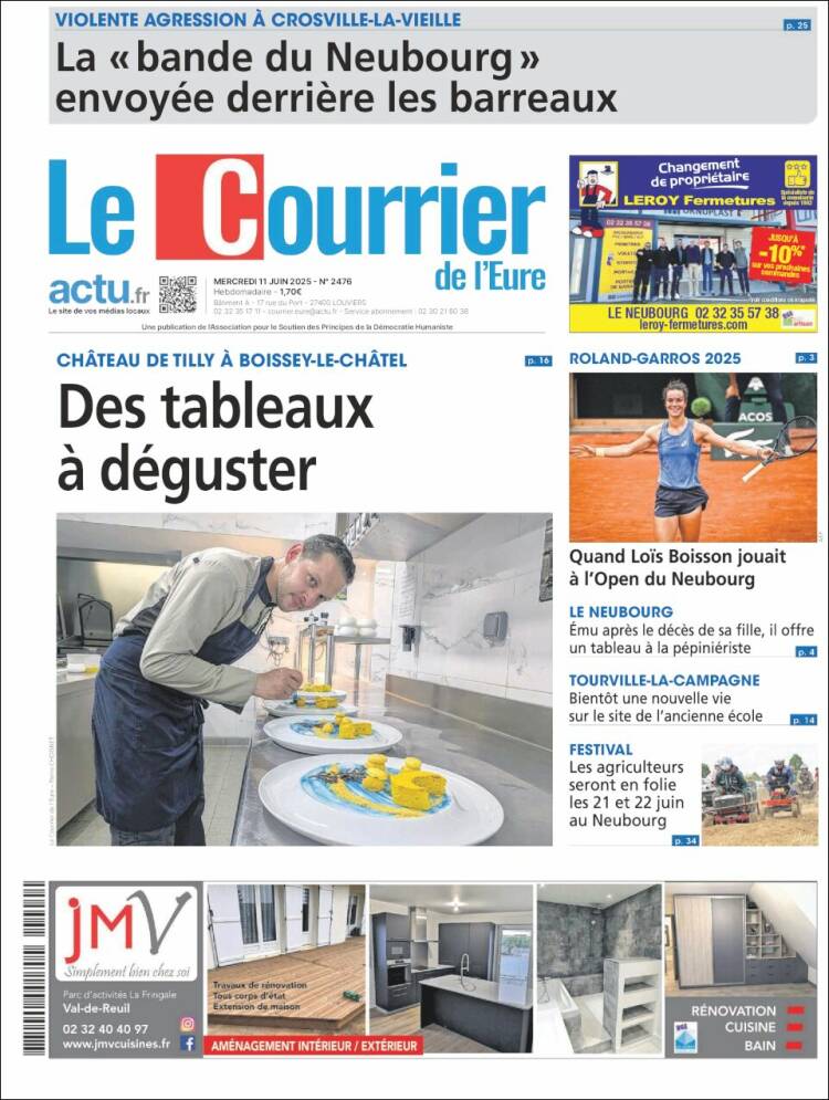 Portada de Le Courrier de l'Ouest (Francia)