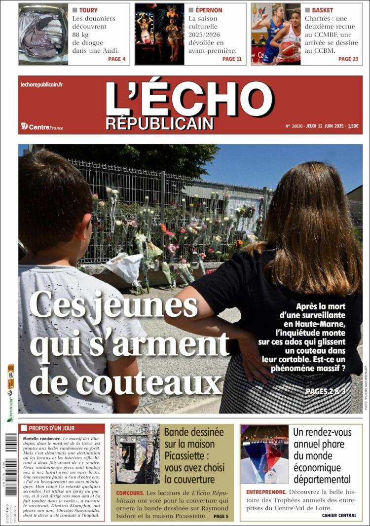 Portada de L'Echo Républicain (Francia)