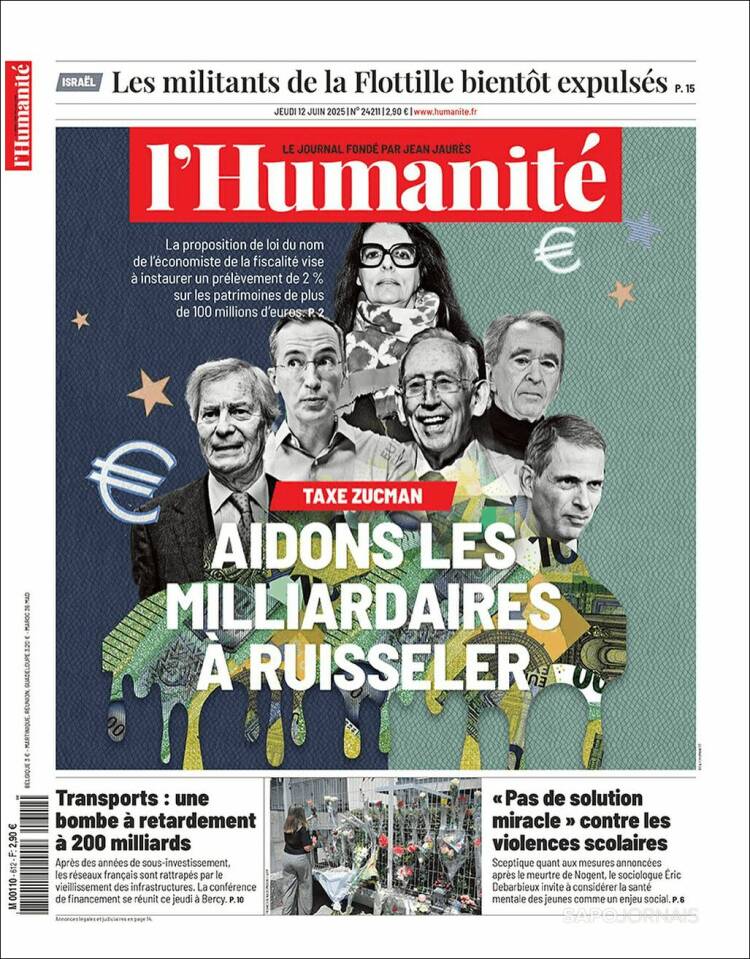 Portada de l'Humanite (Francia)