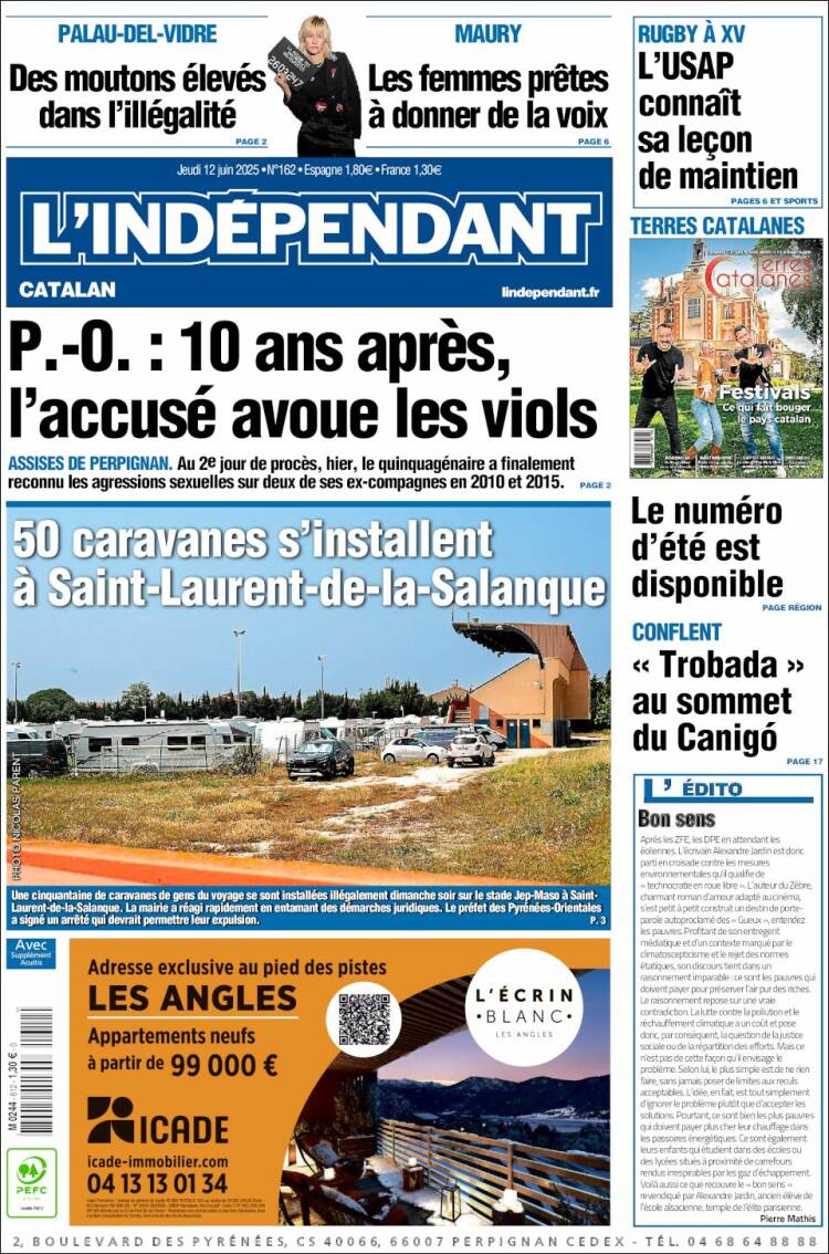 Portada de Le Indépendant (Francia)