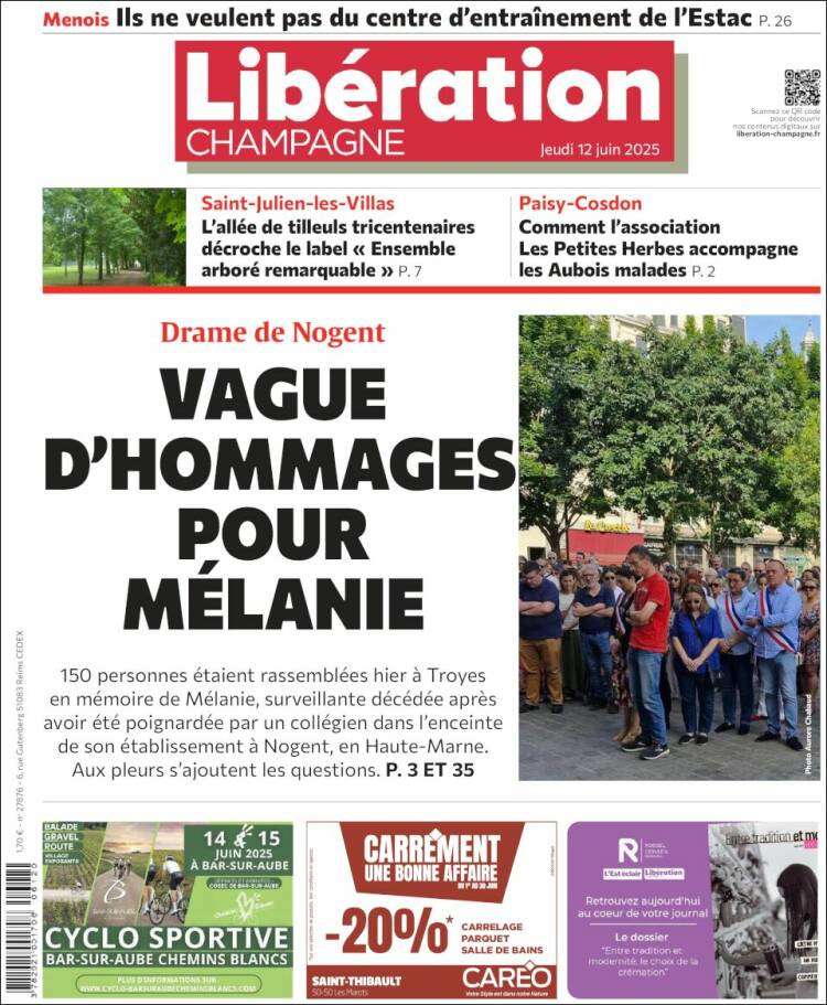 Portada de Libération Champagne (Francia)