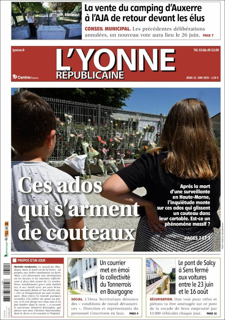 Portada de L'Yonne-Républicaine (Francia)