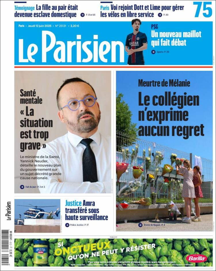 Portada de Le Parisien (Francia)