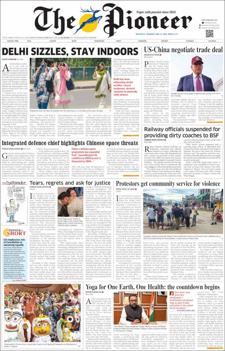Portada de The Pioneer (India)