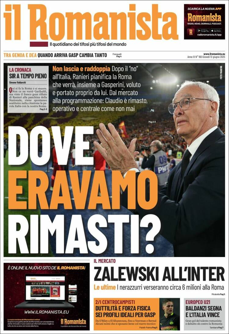 Portada de Romanista (Italia)