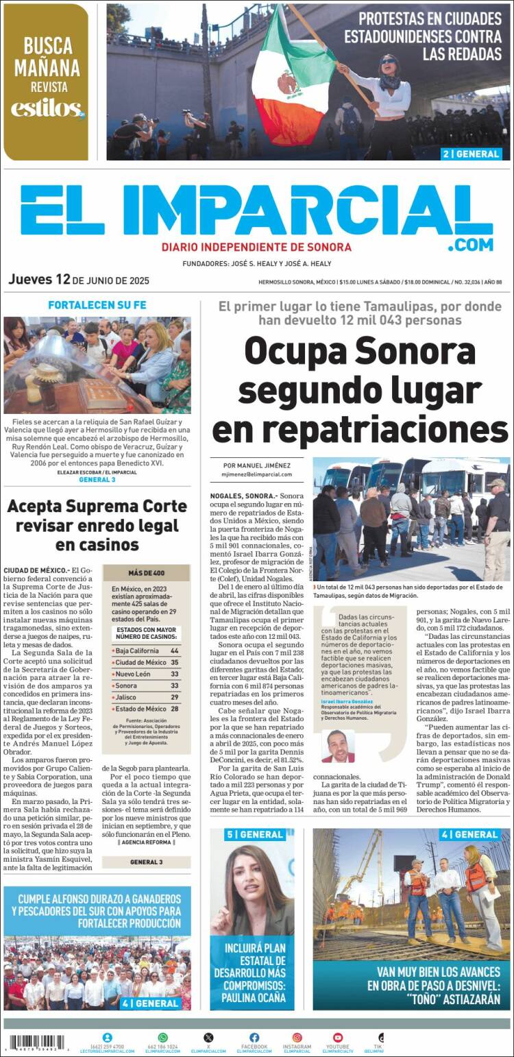 Portada de El Imparcial (México)