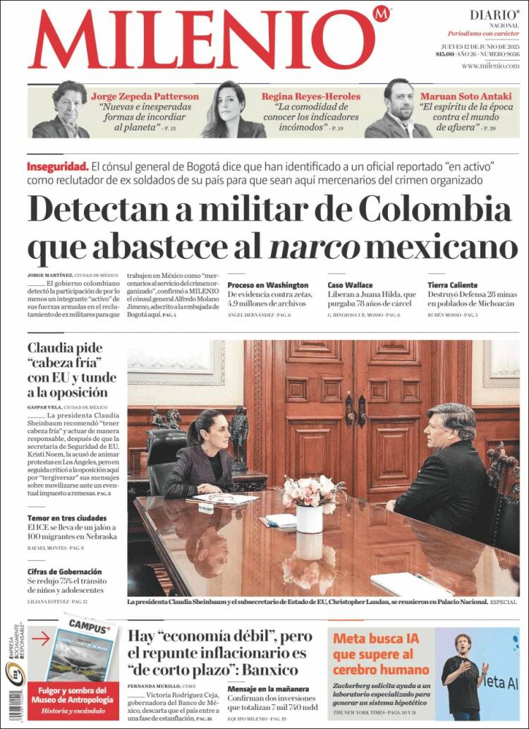 Portada de Milenio (México)