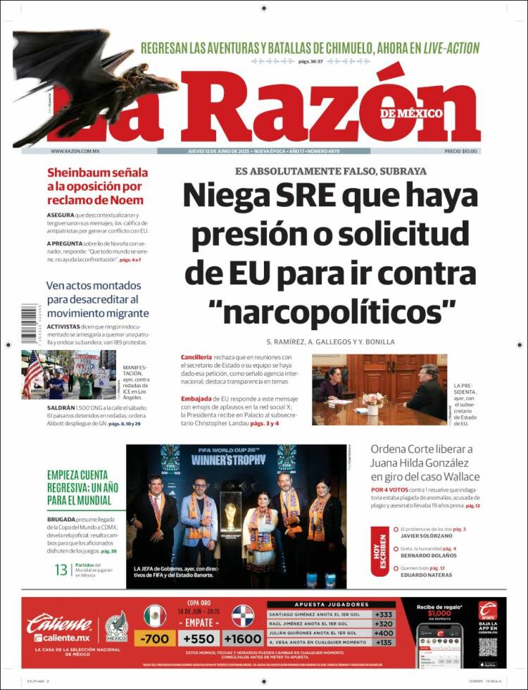 Portada de La Razón (México)