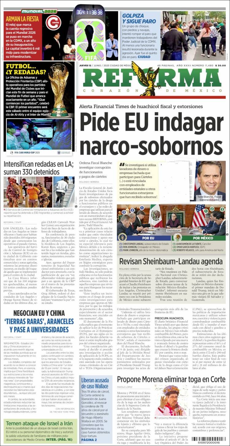 Portada de Reforma (México)