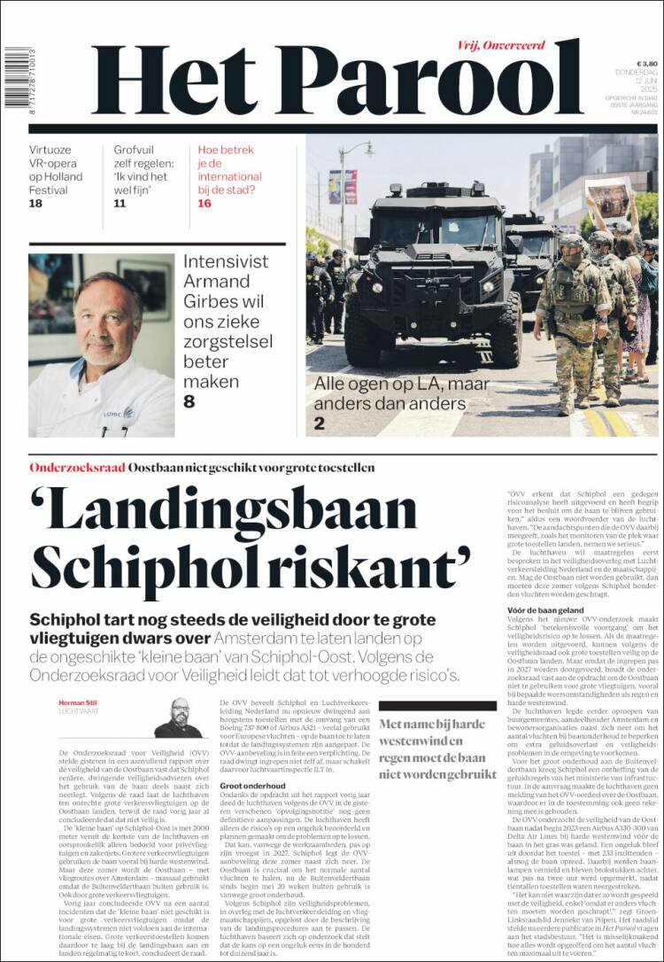 Portada de Het Parool (Países Bajos)