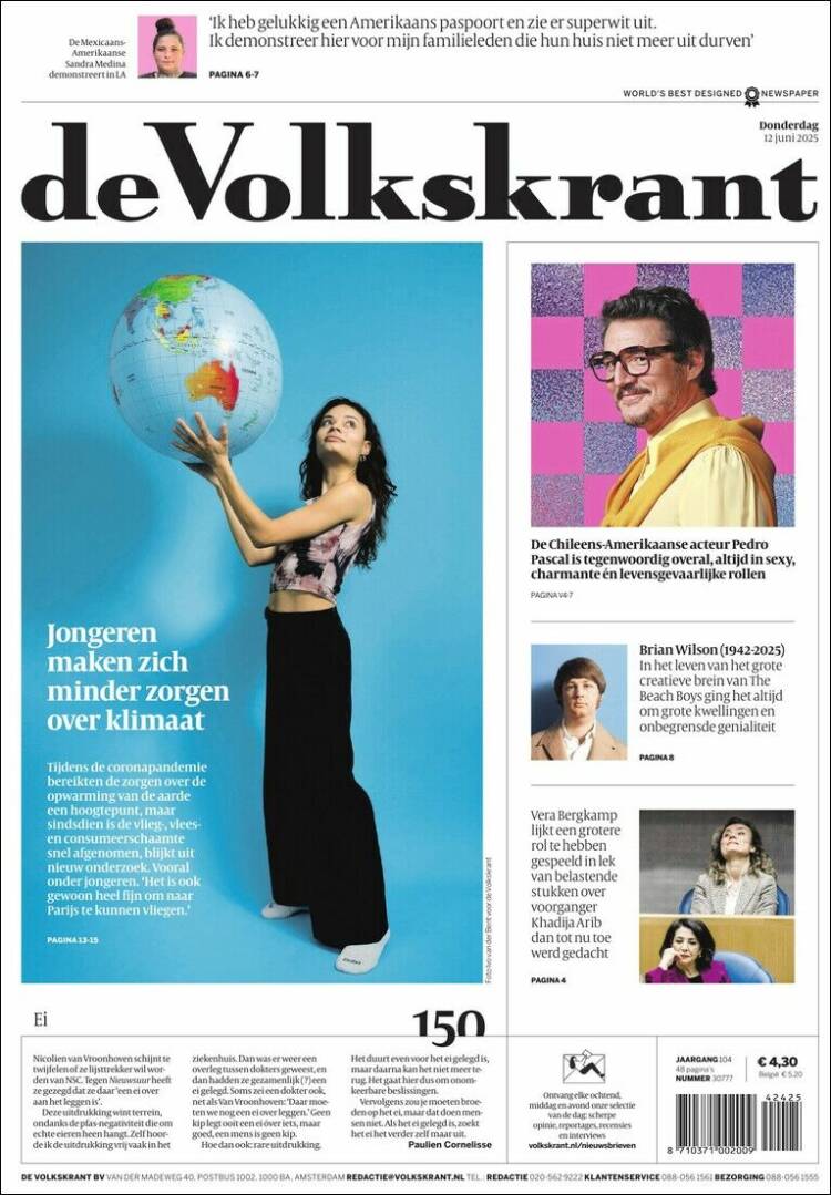 Portada de De Volkskrant (Países Bajos)