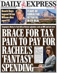 Portada de Daily Express (Reino Unido)