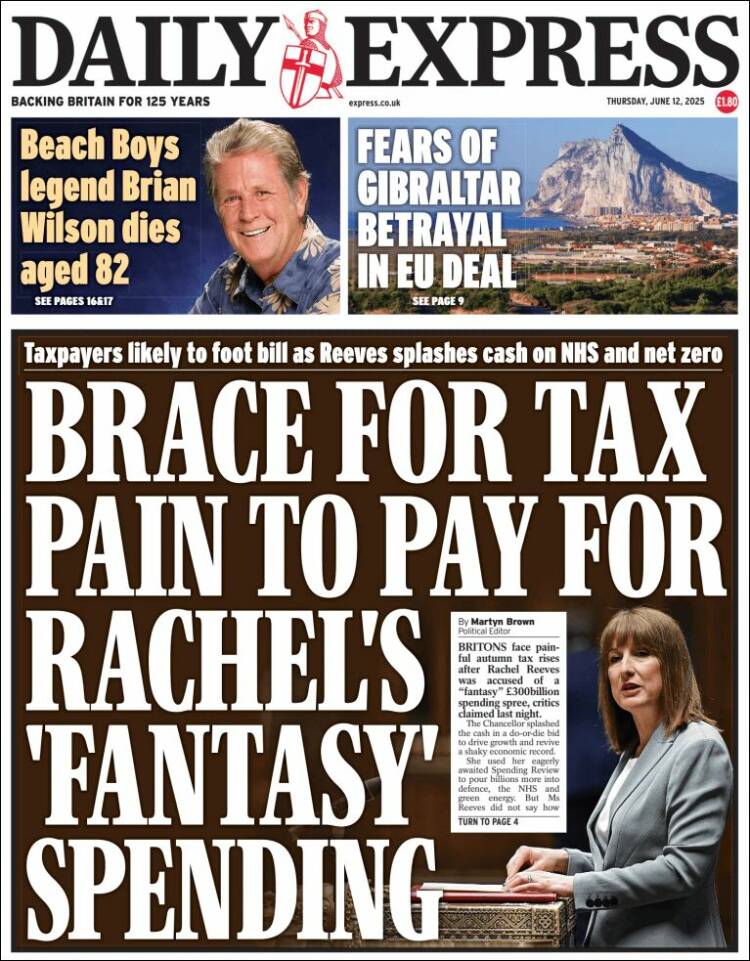 Portada de Daily Express (Reino Unido)