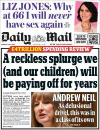 Portada de Daily Mail (Reino Unido)