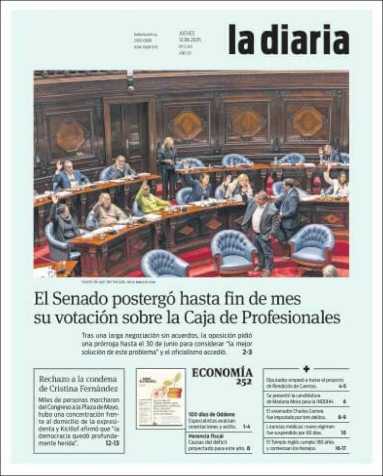 Portada de La Diaria (Uruguay)