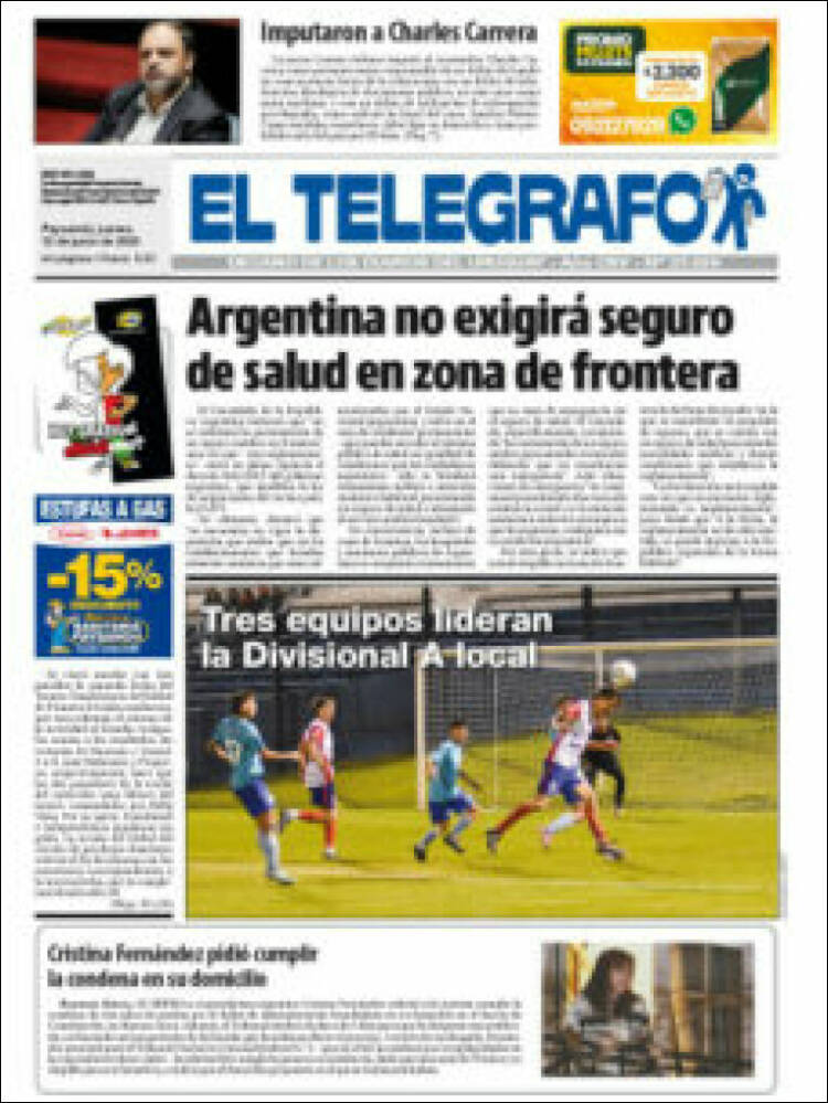Portada de El Telégrafo (Uruguay)