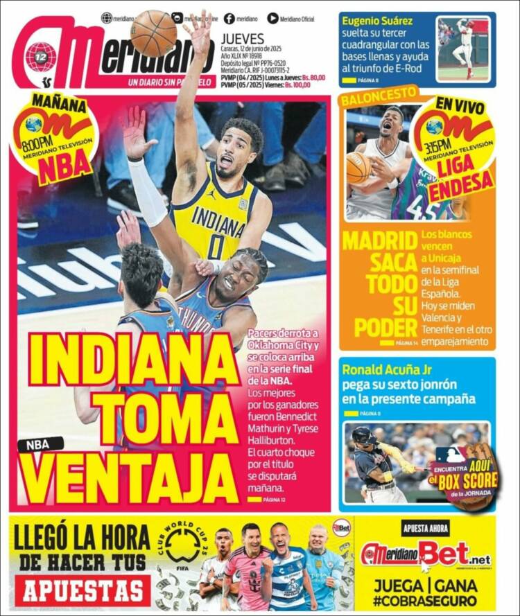Portada de Meridiano (Venezuela)