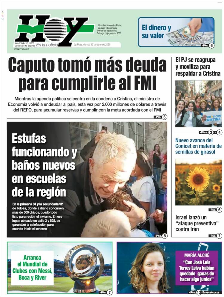 Portada de Diario Hoy (Argentina)