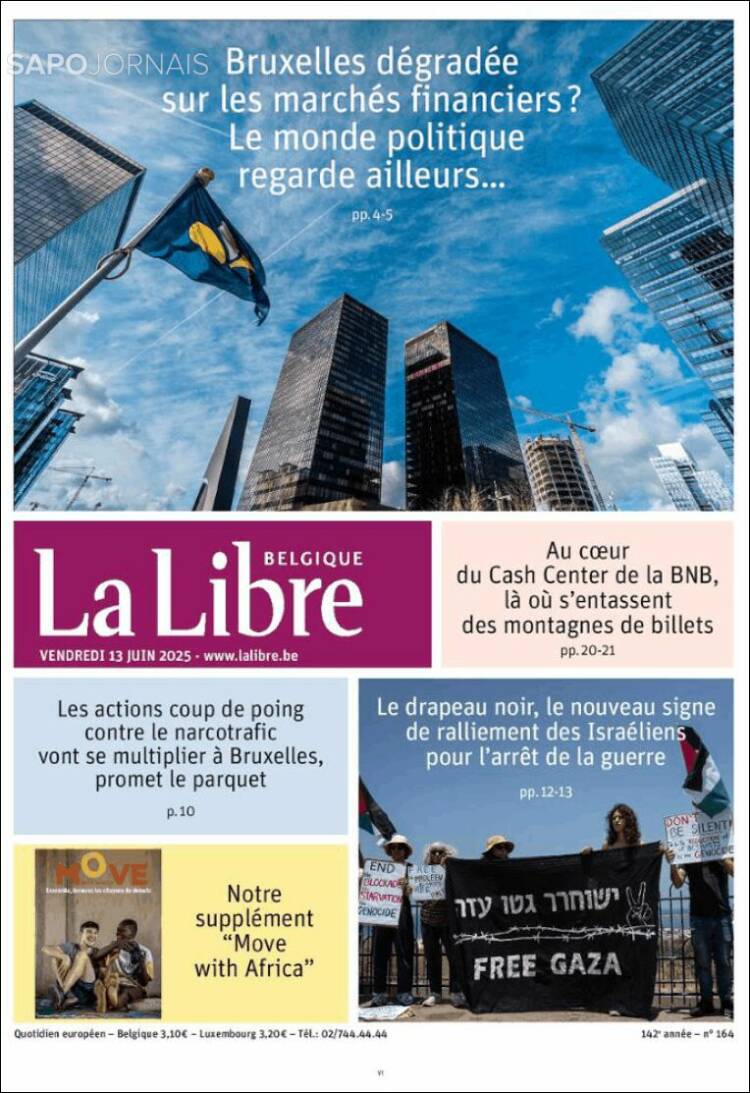 Portada de La Libre.be (Bélgica)