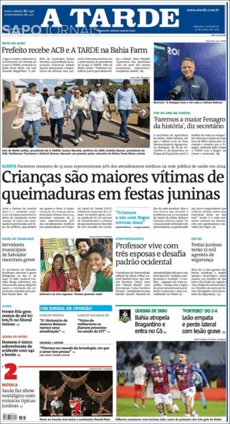 Portada de Diário A Tarde (Brasil)