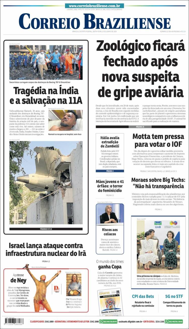 Portada de Correio Braziliense (Brasil)