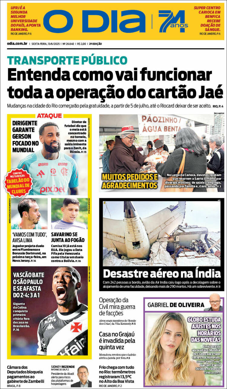 Portada de O Dia (Brasil)