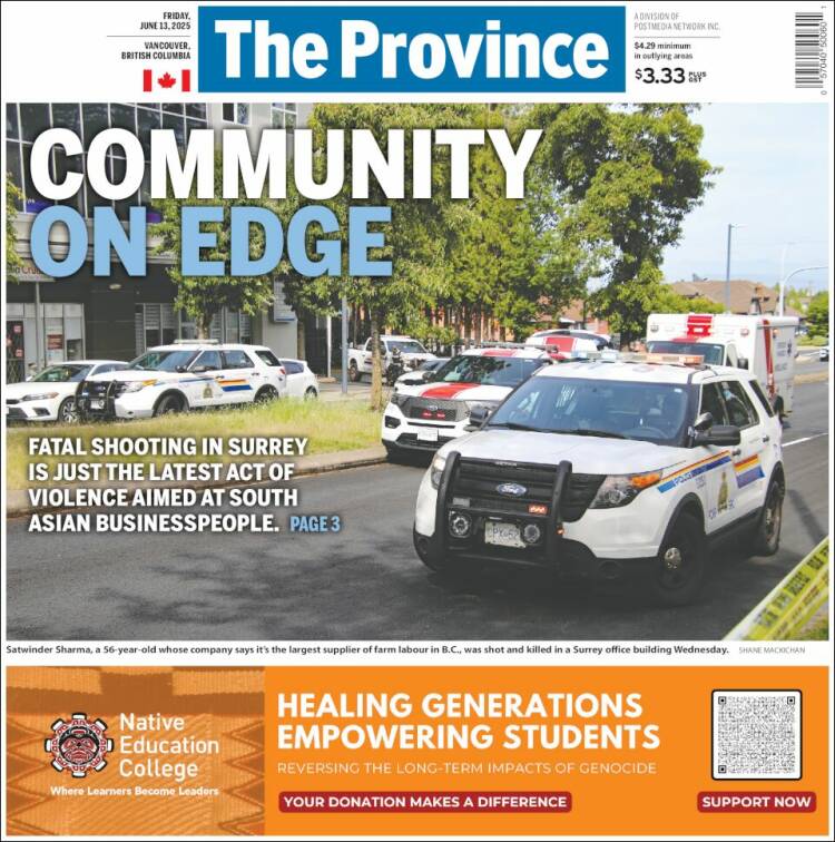 Portada de The Province (Canadá)