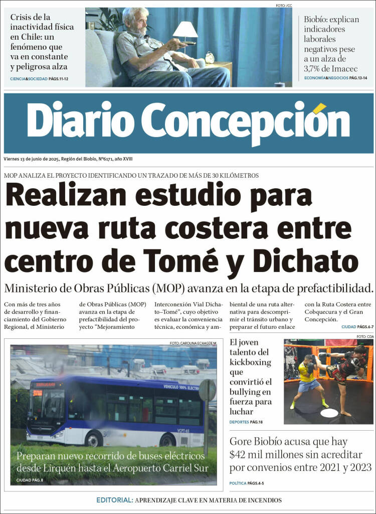 Portada de Diario de Concepción (Chile)