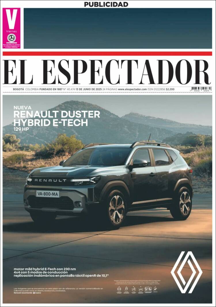 Portada de El Espectador (Colombia)