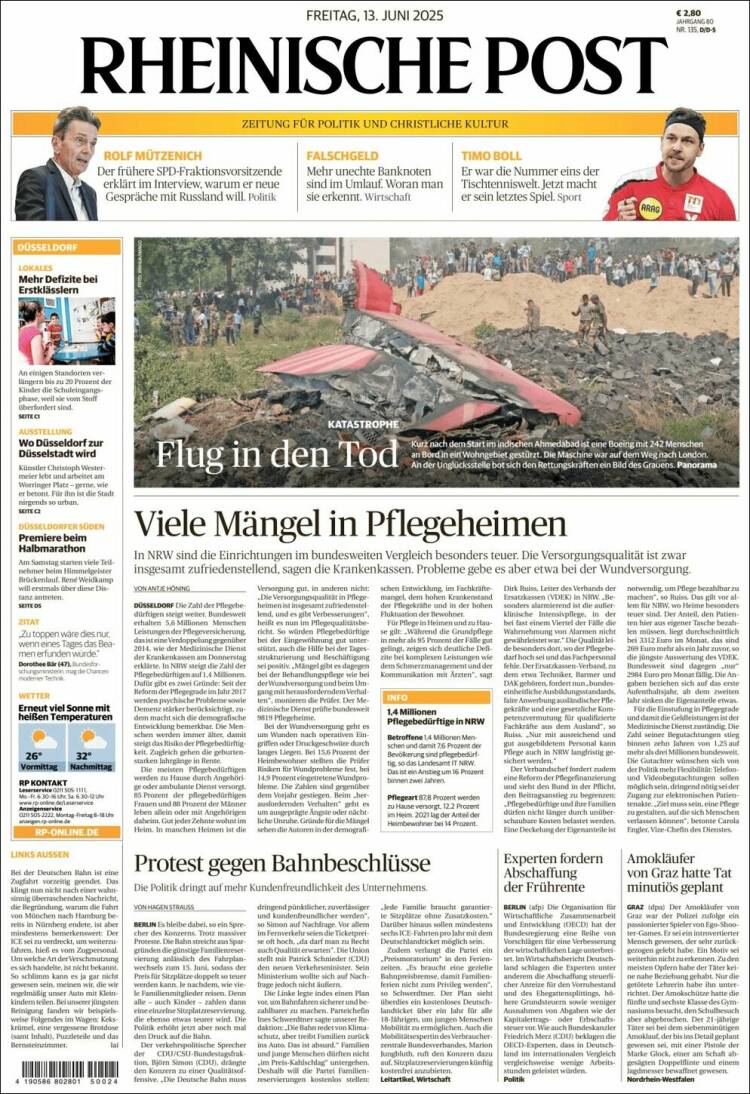 Portada de Rheinische Post (Alemania)