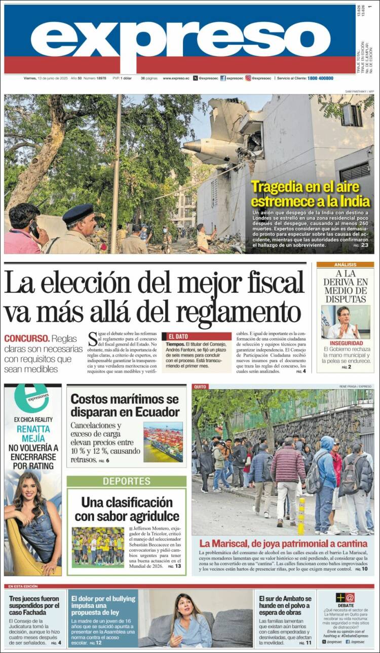 Portada de Expreso (Ecuador)