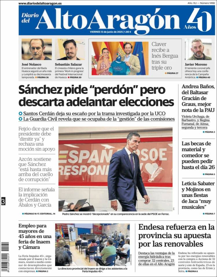 Portada de Diario del AltoAragón (España)