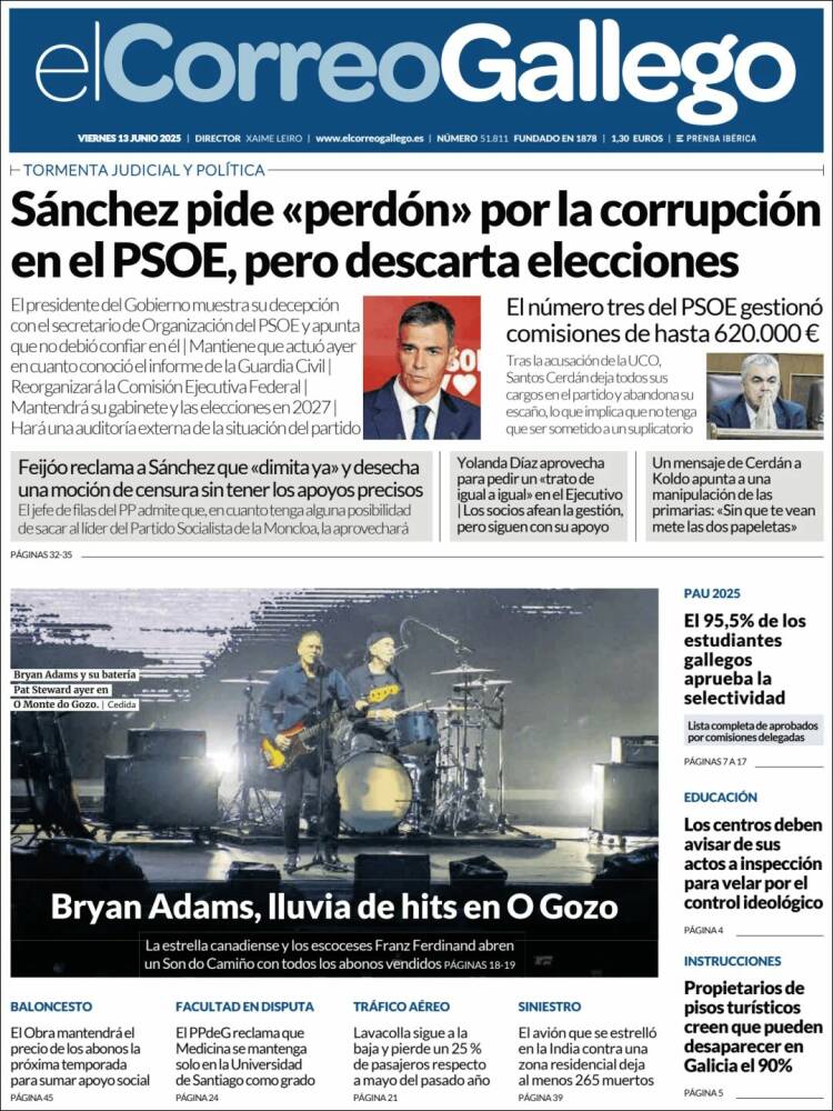 Portada de El Correo Gallego (España)