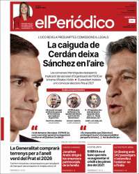 Portada de El Periódico de Catalunya (España)