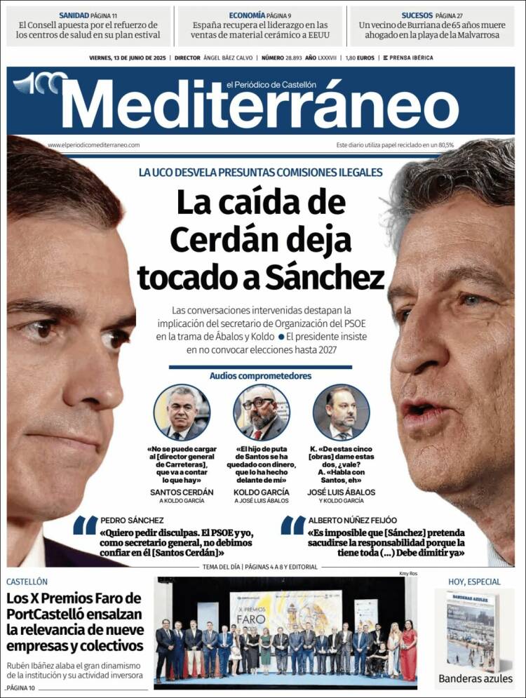 Portada de El Periódico Mediterraneo (España)