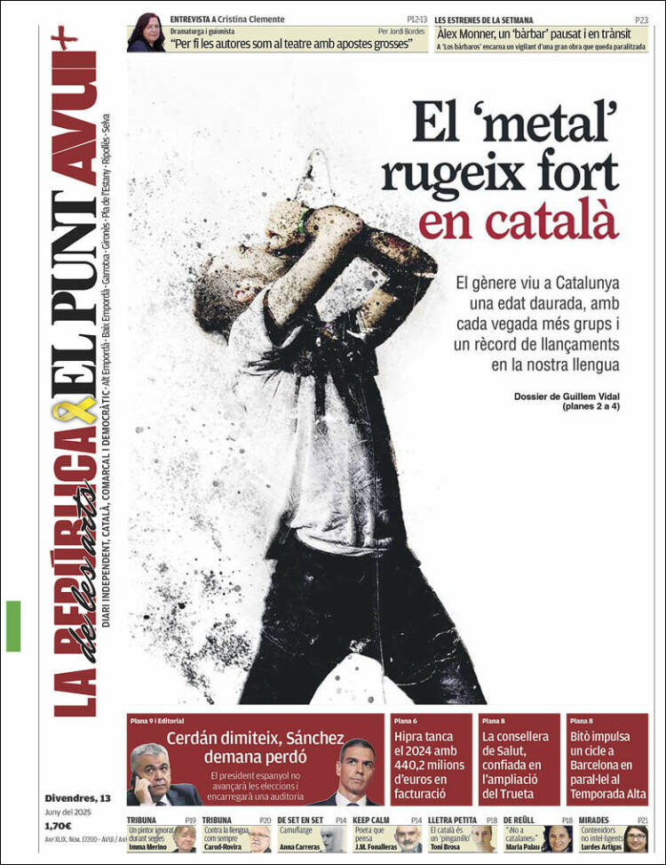 Portada de El Punt Avui - Girona (España)