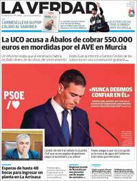 Portada de La Verdad de Murcia (España)