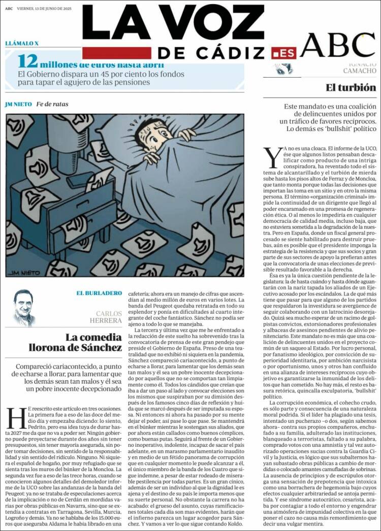 Portada de La Voz de Cádiz (España)